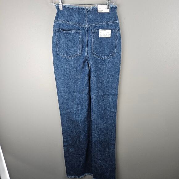 Weworewhat Frayed WB Straight Denim Jeans Size 26 - Picture 2 of 9